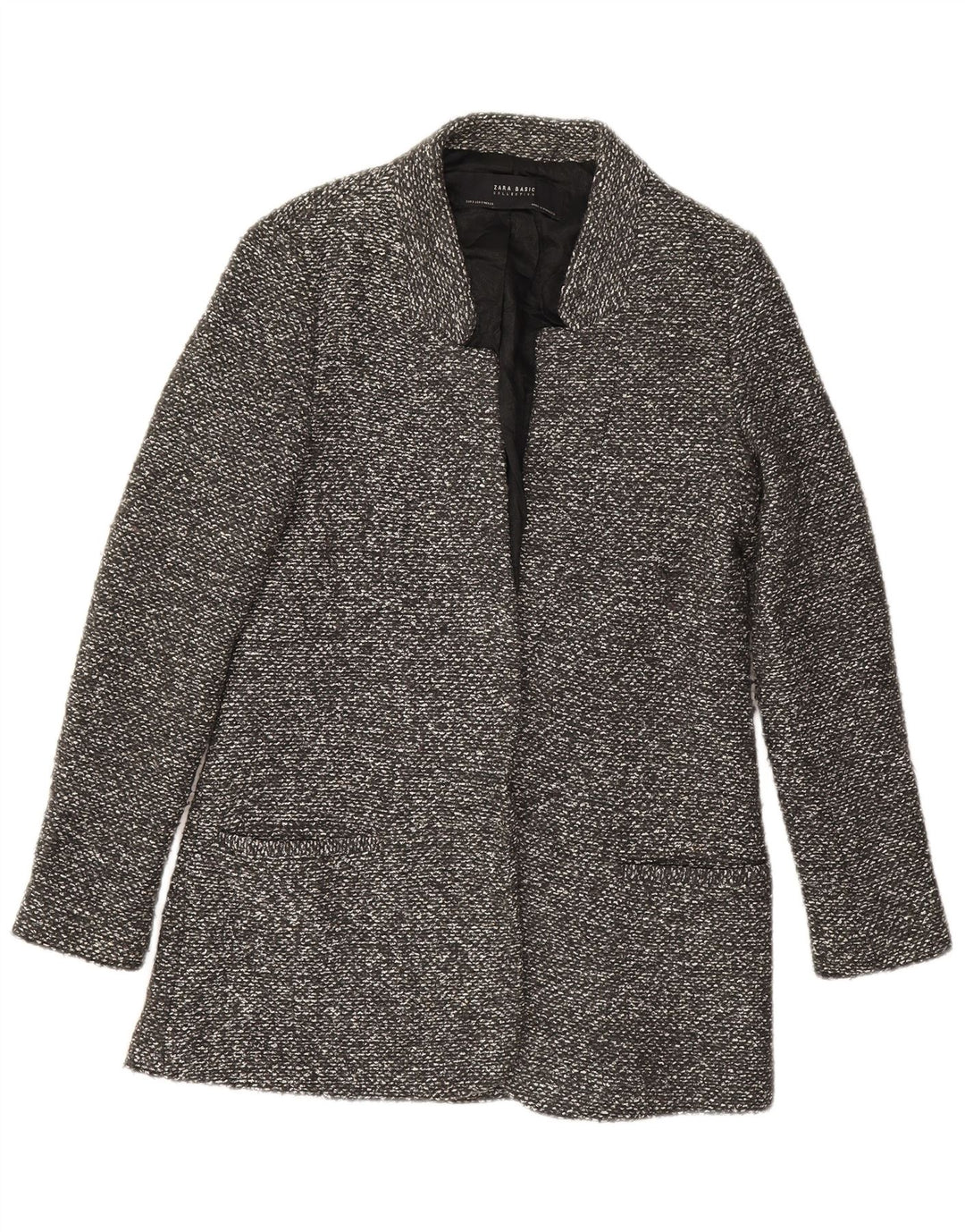 Damska marynarka Zara Longline Open Blazer UK 10 Small Grey Flecked