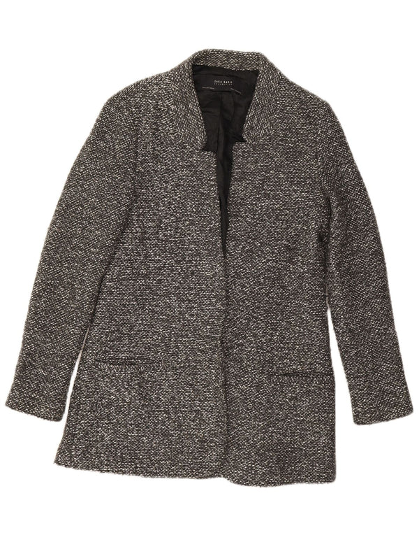Damska marynarka Zara Longline Open Blazer UK 10 Small Grey Flecked