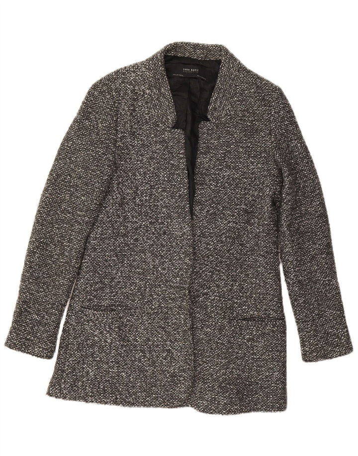 Damska marynarka Zara Longline Open Blazer UK 10 Small Grey Flecked