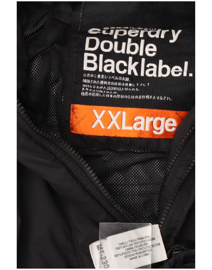 Damska kurtka przeciwdeszczowa Superdry UK 20 2XL Czarny nylon