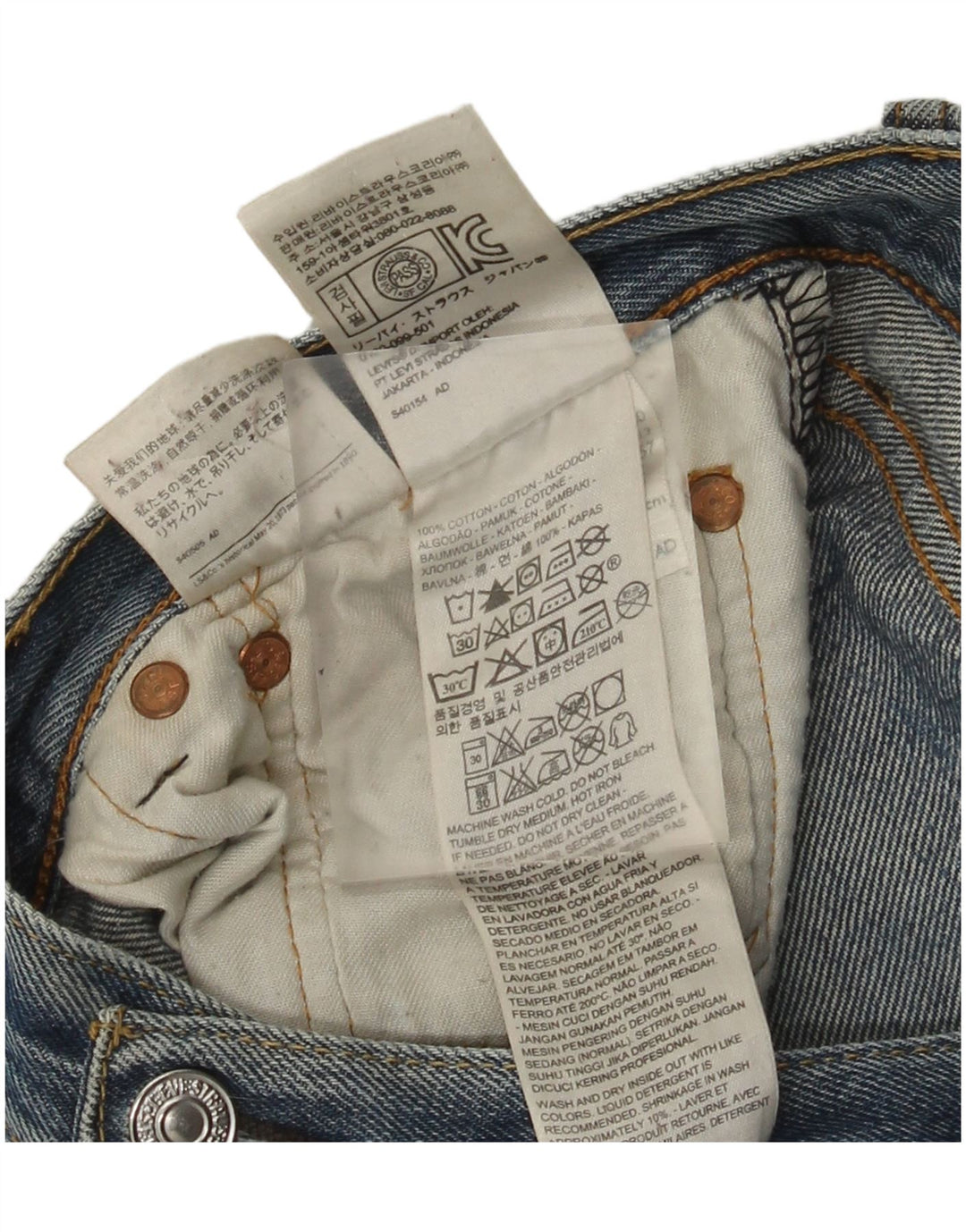 Męskie dżinsy Levi's 501 Straight W36 L29 Niebieskie bawełniane