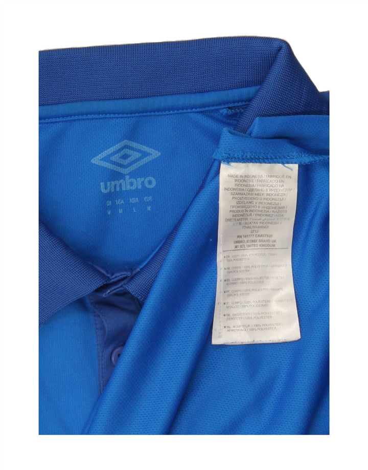 UMBRO Mens Graphic Polo Shirt Medium Blue Polyester Vintage Umbro and Second-Hand Umbro from Messina Hembry 