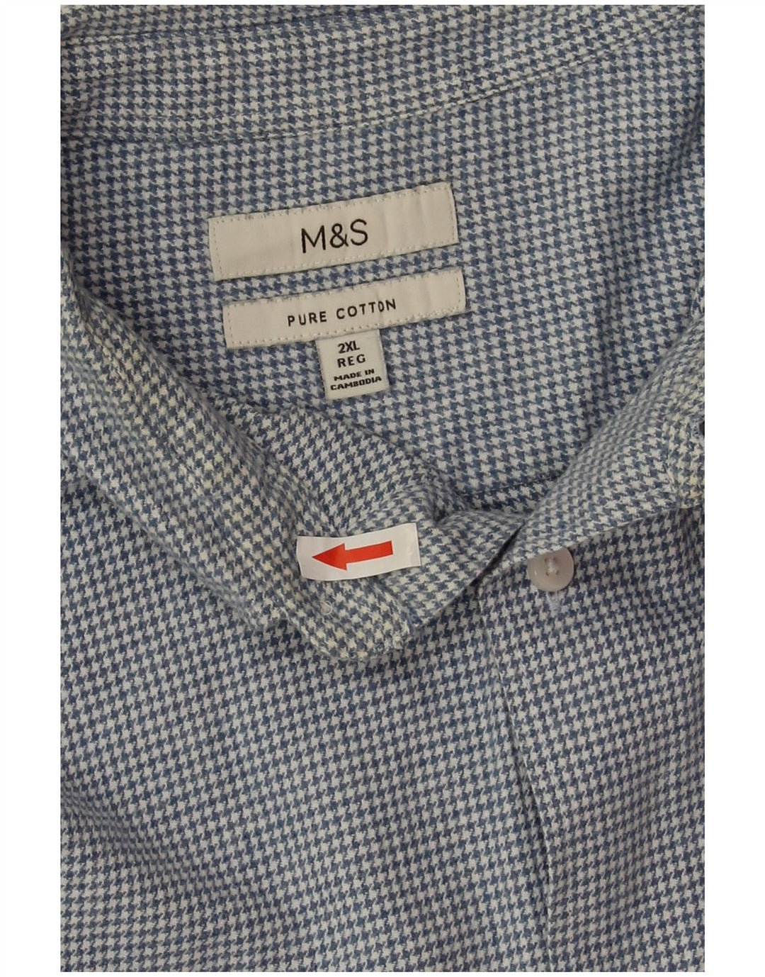 Marks & Spencer Męska koszula flanelowa 2XL, niebieska, bawełniana w pepitkę