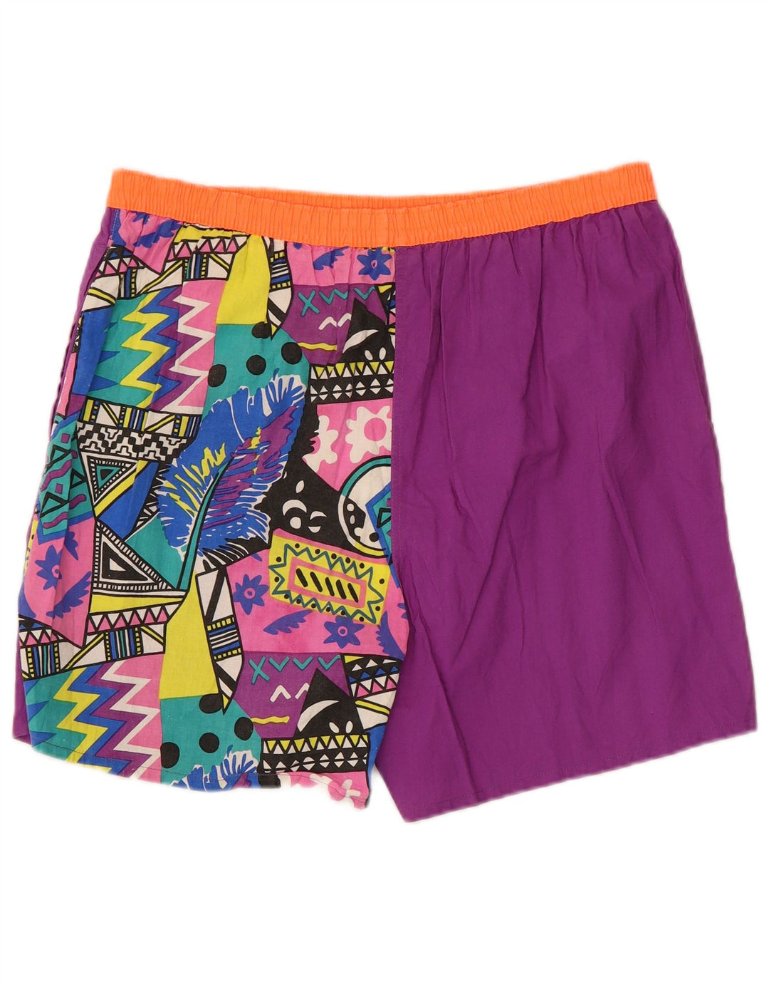 Spodenki męskie w stylu vintage, średnie W32, fioletowa, geometryczna bawełna