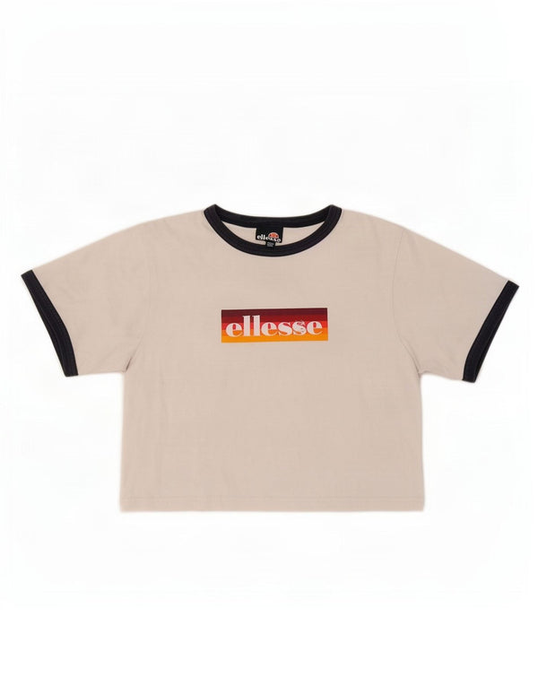 Damska koszulka Ellesse Crop Graphic Top UK 6 XS w kolorze białym