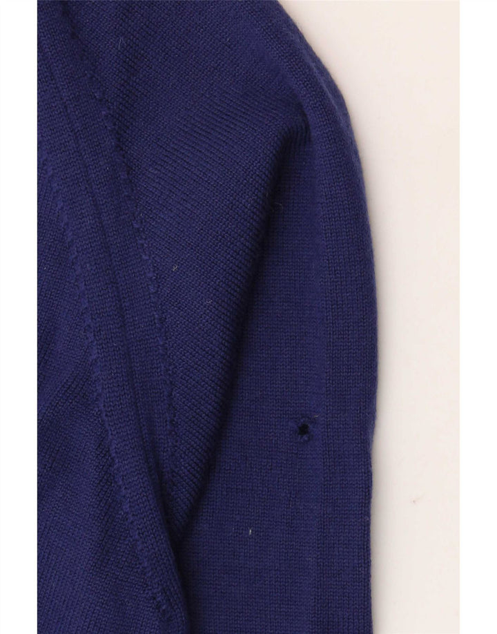 Męski sweter Fred Perry z dekoltem w kształcie litery V, duży, granatowy, wełniany