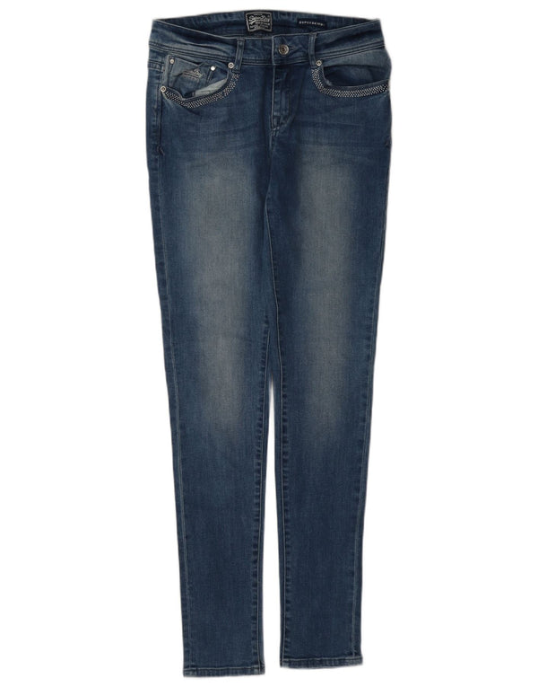 Damskie jeansy skinny Superdry W28 L32 Niebieskie, bawełniane