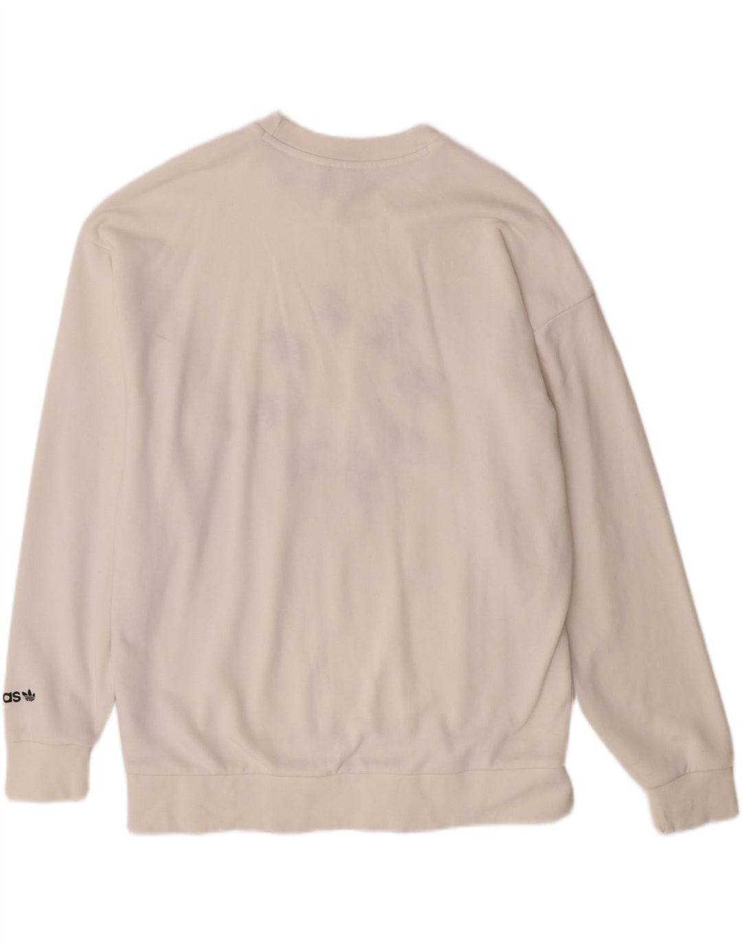 Damska bluza oversize ADIDAS z grafiką UK 12, średnia w kolorze złamanej bieli