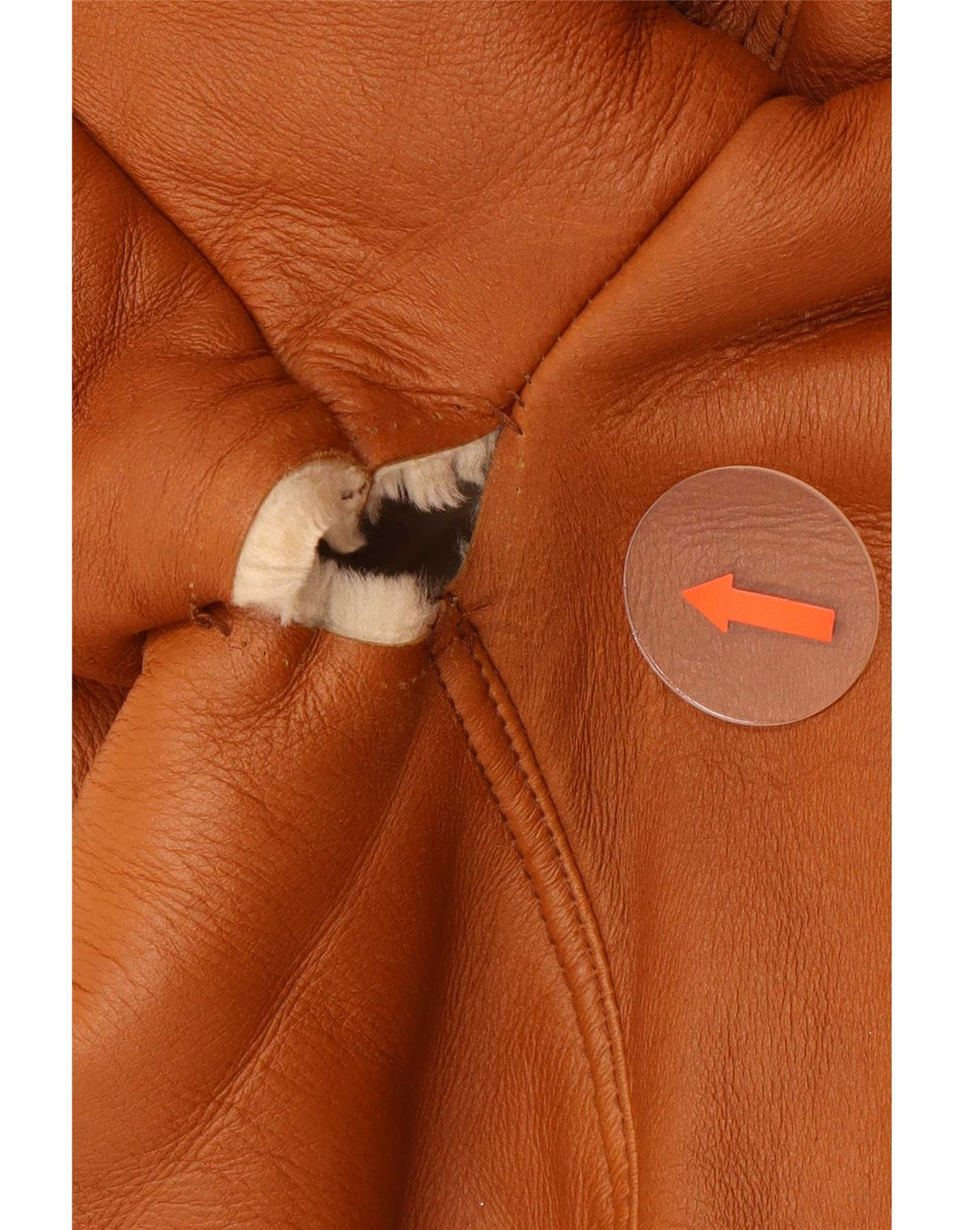 Męska kurtka shearling w stylu vintage IT 48 w kolorze średniego brązu