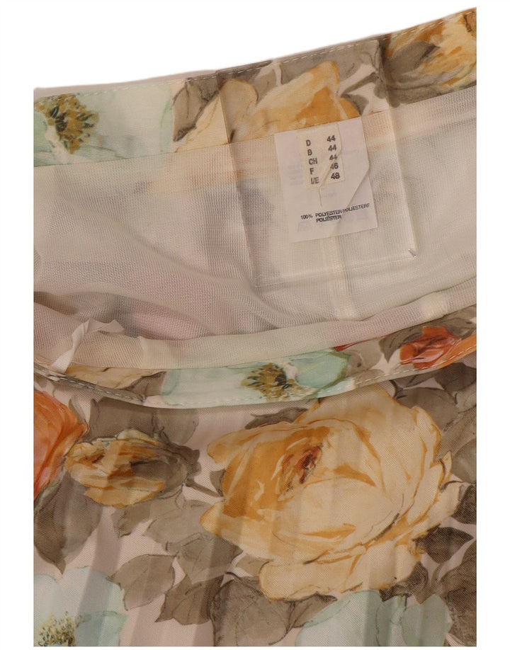 Damska plisowana spódnica VINTAGE EU 44 XL W32 Wielobarwny kwiatowy poliester