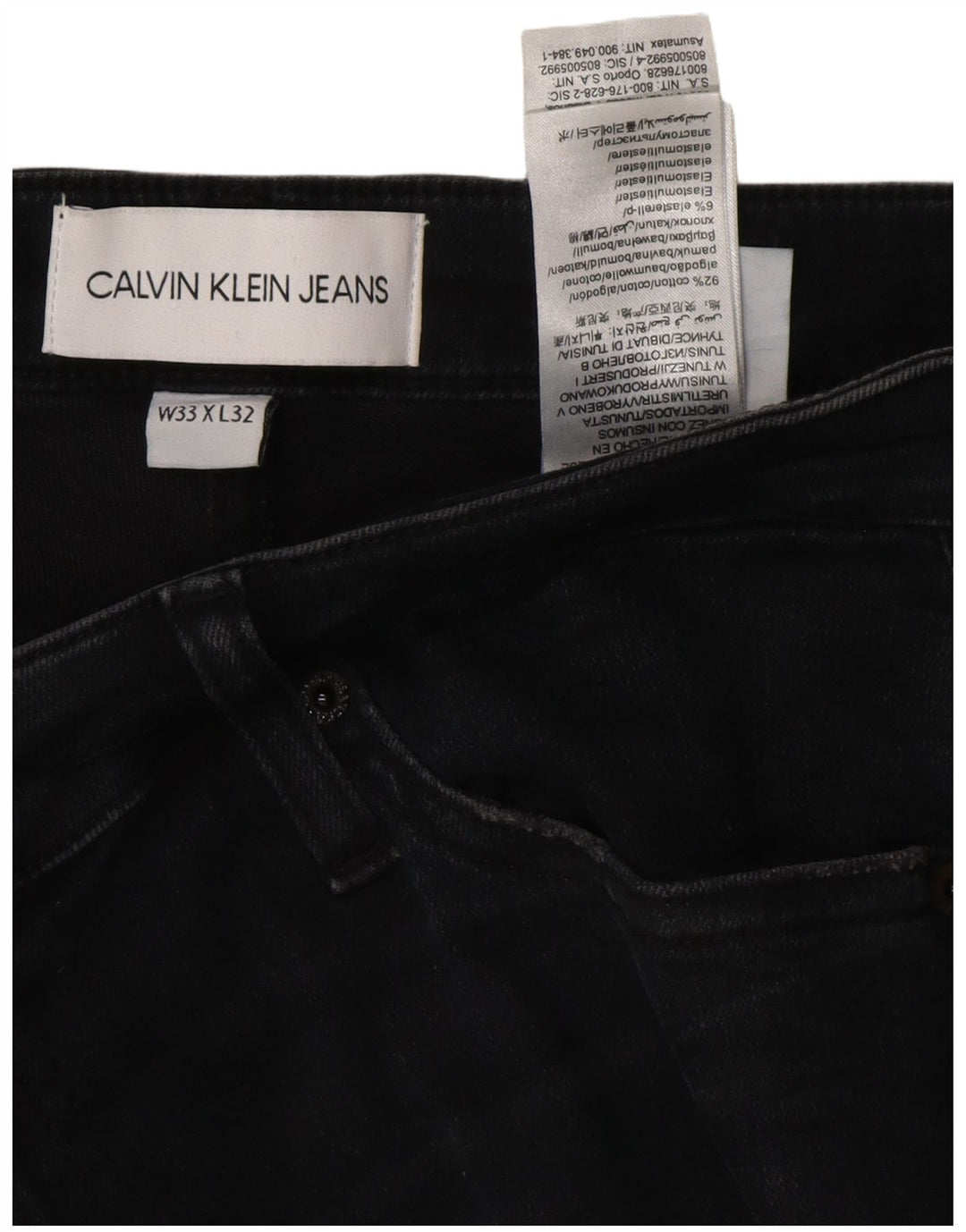 Damskie jeansy skinny CALVIN KLEIN W33 L32, czarne, bawełniane