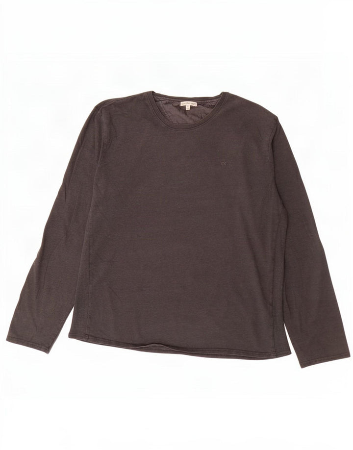 Top męski Calvin Klein Jeans z długim rękawem XL, szary, bawełniany