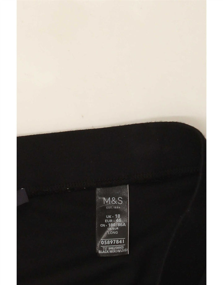 Legginsy damskie Marks & Spencer UK 18 XL, czarna wiskoza