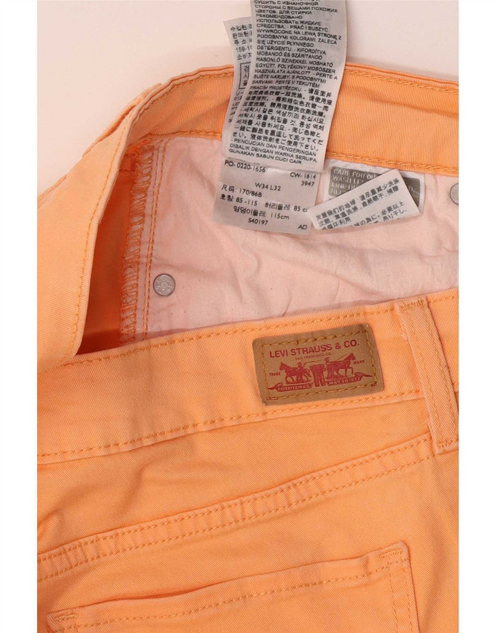 Damskie jeansy Jegging Levi's W34 L32 Pomarańczowa bawełna