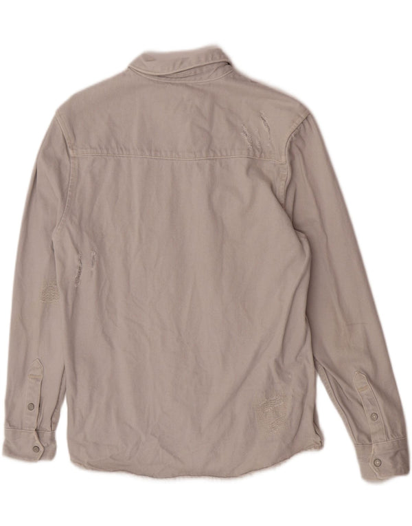 Męska koszula dżinsowa Zara o luźnym kroju, średnio szara, bawełniana