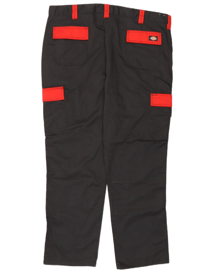 Męskie proste spodnie cargo Dickies W44 L31 Czarny poliester z blokami kolorów