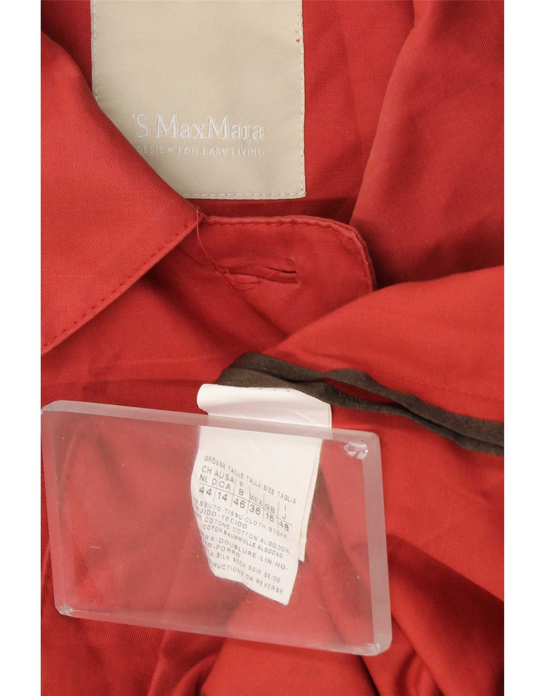 Płaszcz damski Max Mara UK 16, duży, czerwony, bawełniany