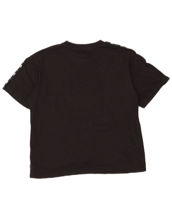 Damska koszulka Puma Crop Graphic Top UK 14, średnia czarna bawełna