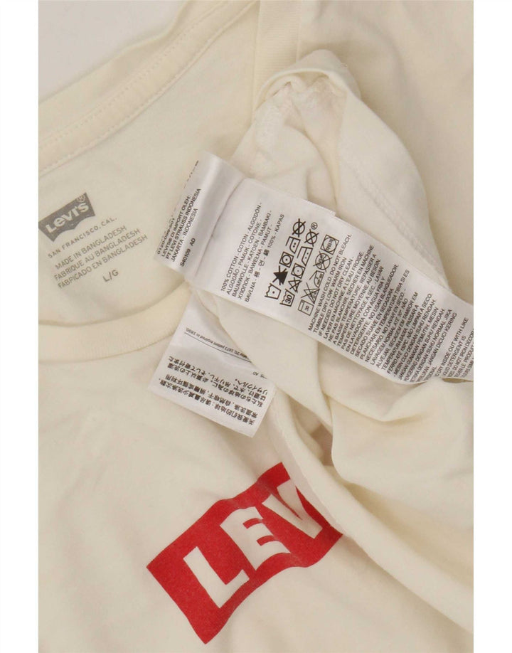 Męski T-shirt z grafiką Levi's, duży, z białej bawełny