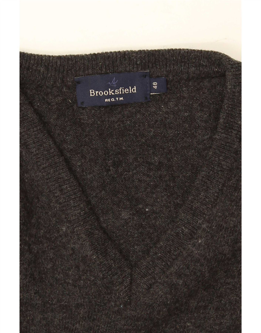 Męski sweter Brooksfield z dekoltem w szpic IT 48 Small Grey