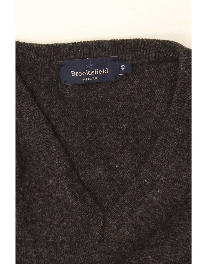 Męski sweter Brooksfield z dekoltem w szpic IT 48 Small Grey