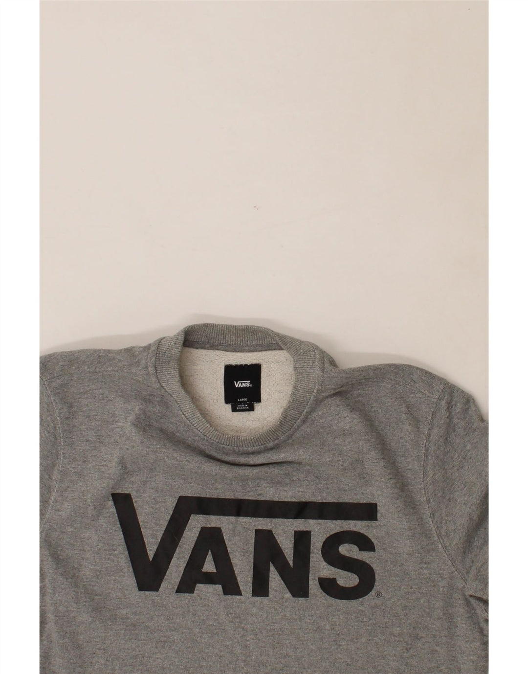 VANS Womens Graphic Sweatshirt Jumper UK 14 Large Grey Cotton Vintage Vans and Second-Hand Vans from Messina Hembry 