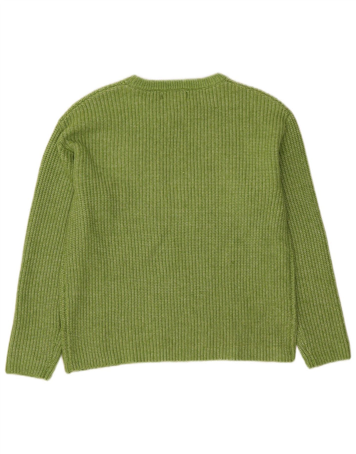 Marks & Spencer Damski sweter z dekoltem w łódkę, UK 10, mały, zielony, poliester
