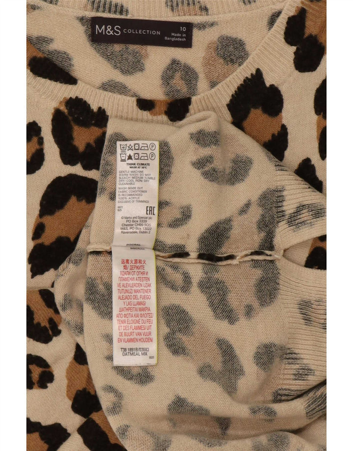 Marks & Spencer Damski sweter z dekoltem w łódkę, UK 10, mały, beżowy