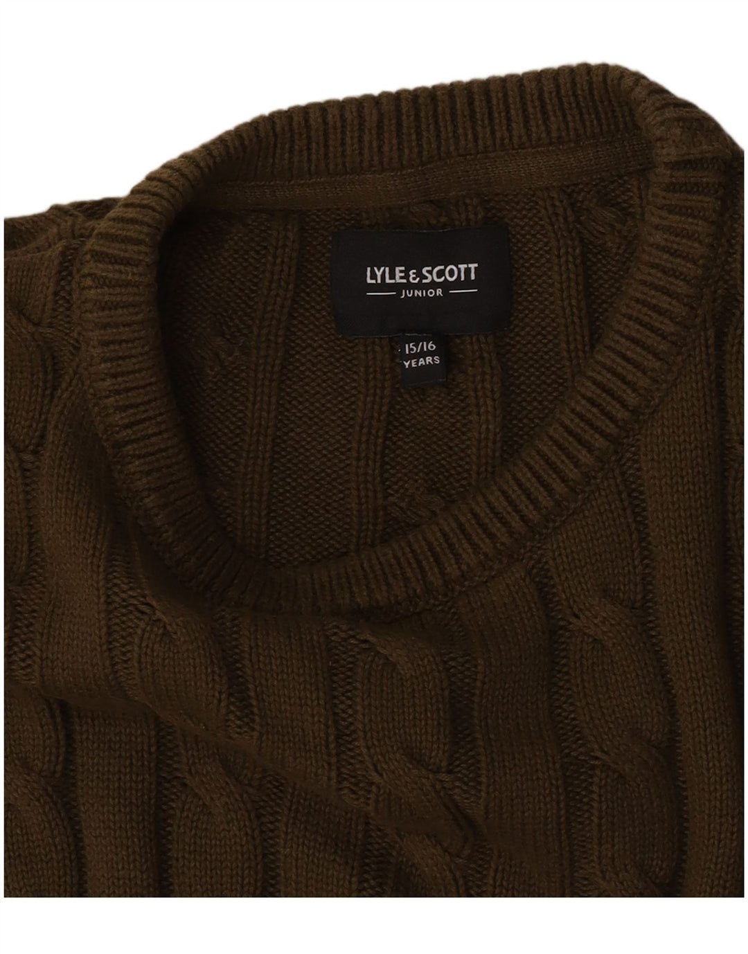 Sweter chłopięcy Lyle & Scott z okrągłym dekoltem, 15-16 lat, khaki