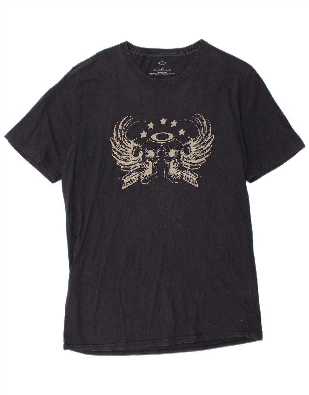 Męski T-shirt z grafiką Oakley o regularnym kroju, duży, czarny