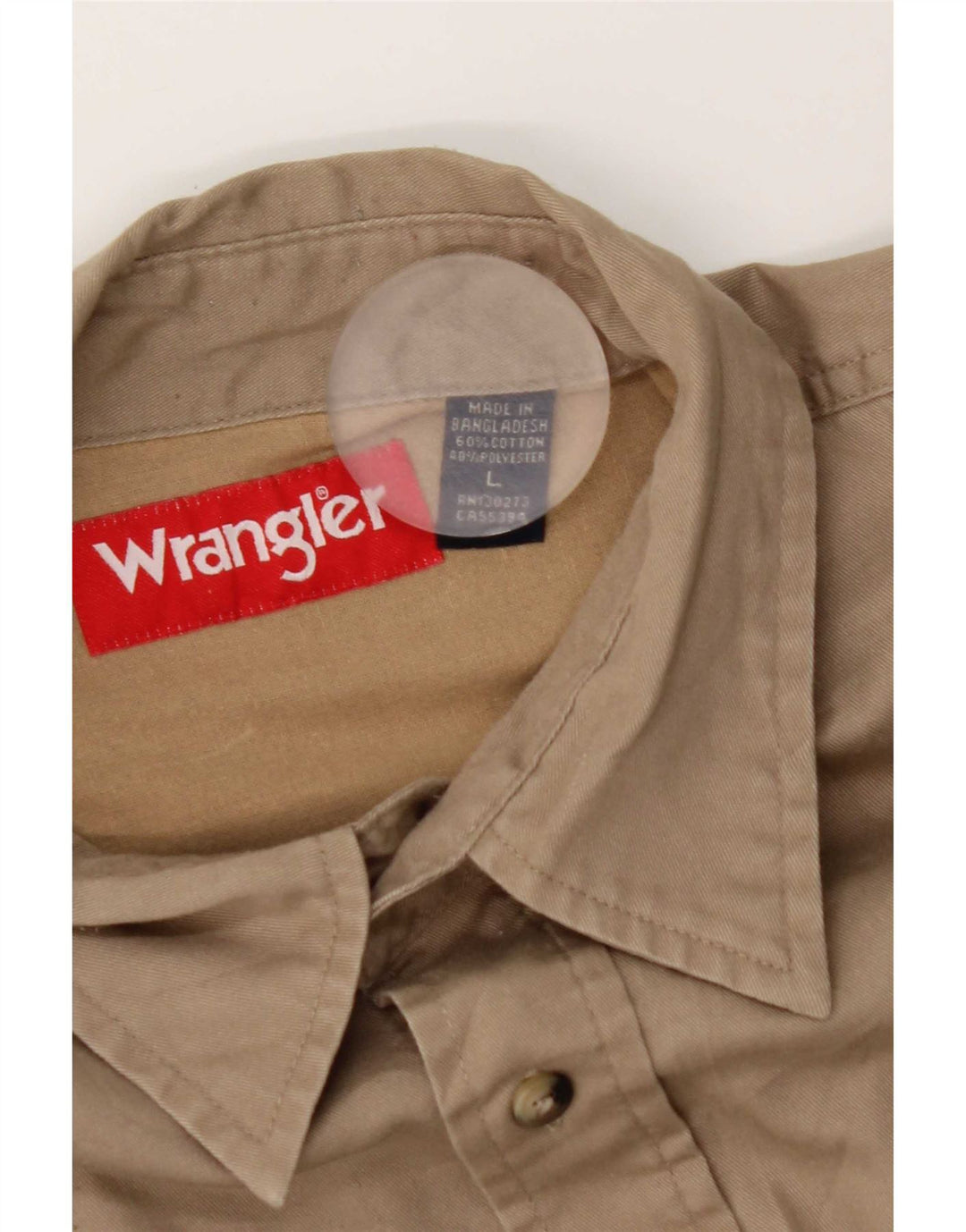 Koszula męska Wrangler, duża, beżowa, bawełniana