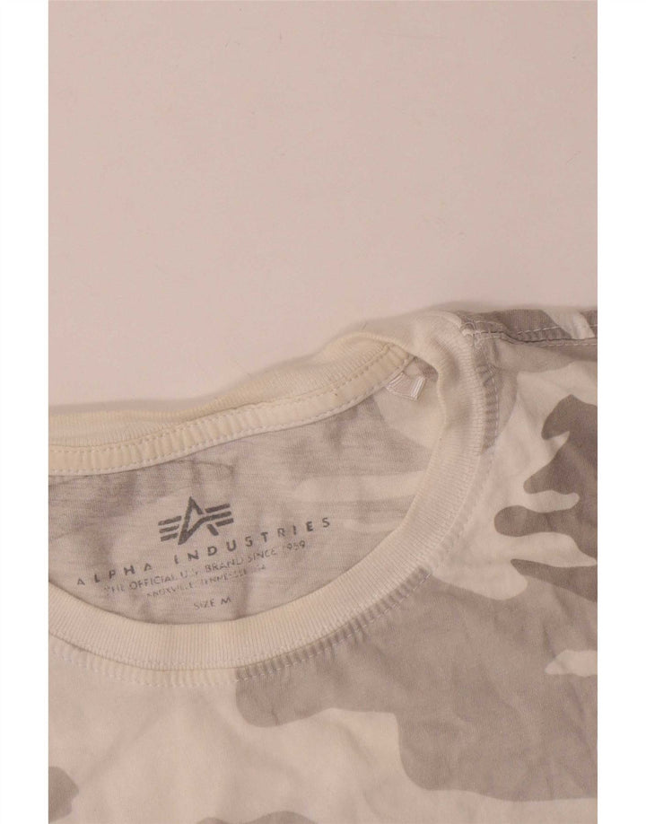 Męska koszulka z grafiką Alpha Industries, średnia szara bawełna w kamuflażu