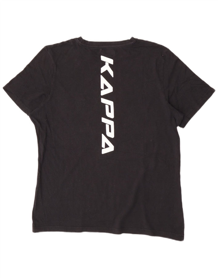 Męski T-shirt z grafiką Kappa, duży, czarny