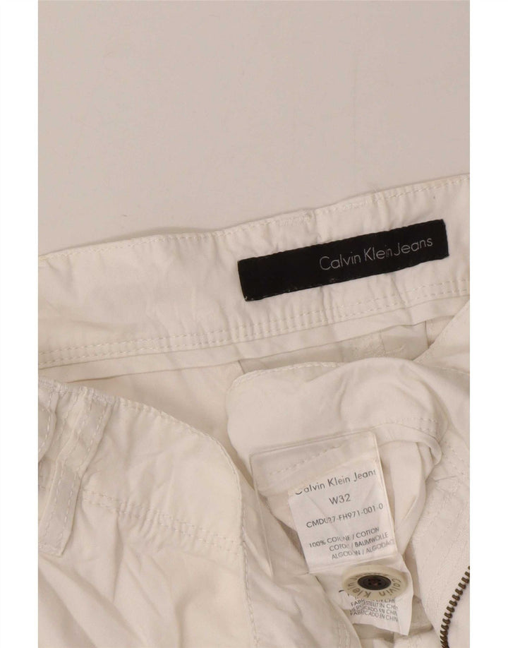 Męskie spodenki cargo Calvin Klein W32, średnia biała bawełna