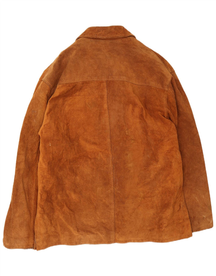 Zamszowa kurtka damska vintage UK 44 2XL brązowa