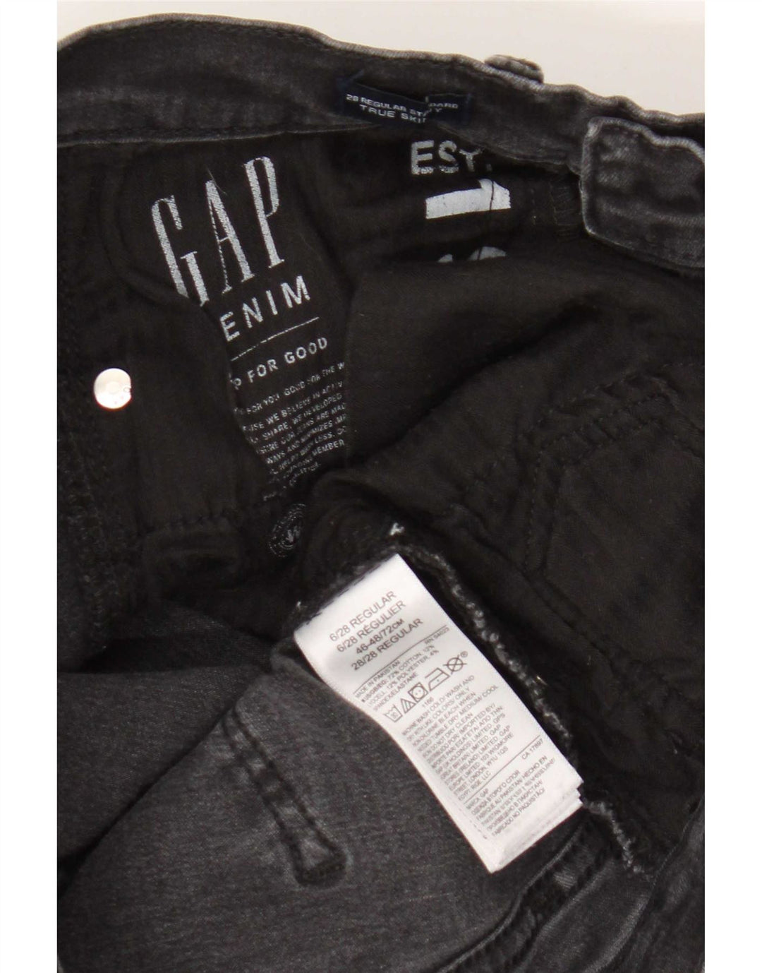 Damskie jeansy skinny Gap W28 L26 Czarne bawełniane