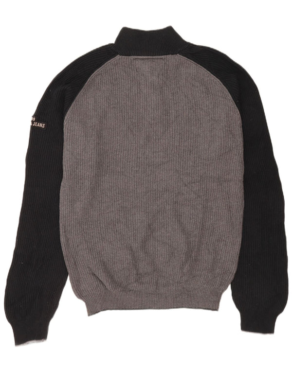 Męski sweter Nautica z zamkiem błyskawicznym 2XL, szara, bawełniana w bloki kolorów