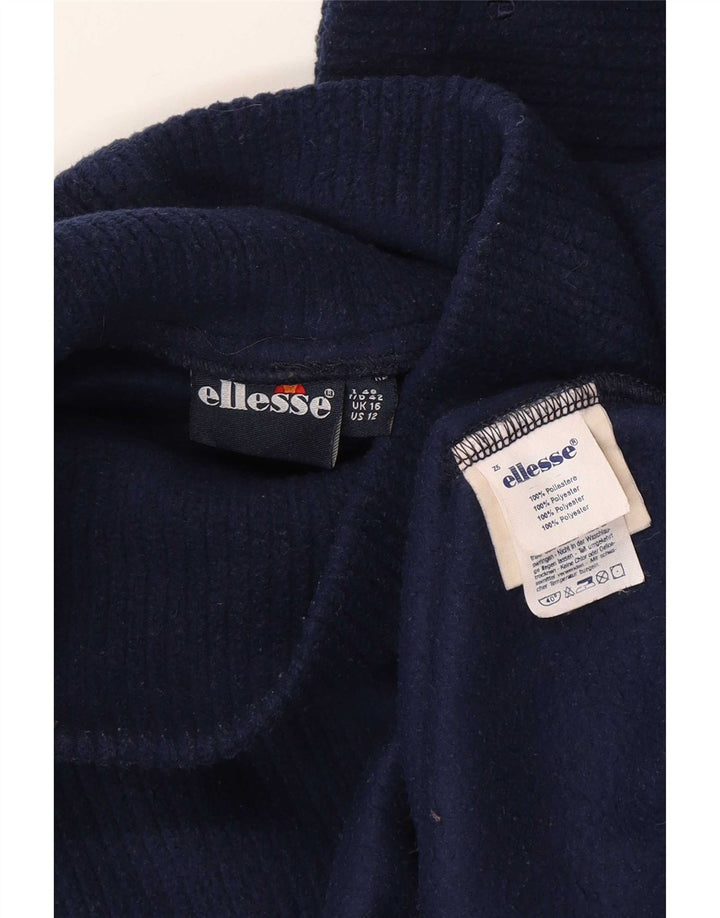 Damski sweter oversize Ellesse z polaru UK 16, duży granatowy poliester