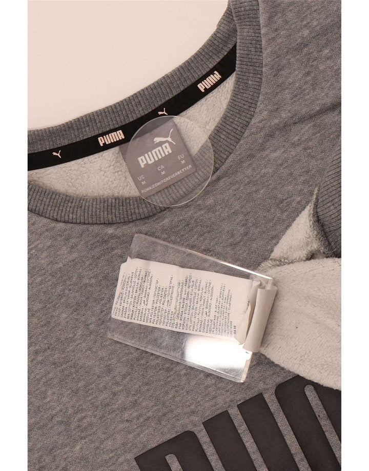 Męska bluza z grafiką Puma, średnioszara, bawełniana