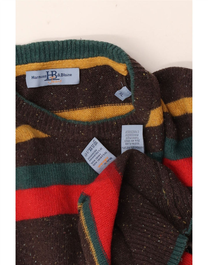Harmont & Blaine Męski sweter z okrągłym dekoltem XL, wielokolorowe paski