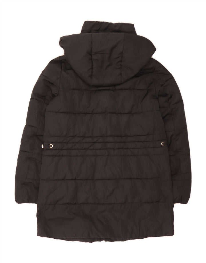 GEOX Womens Oversized Hooded Padded Coat UK 6 XS Black Polyester Winter Vintage Geox and Second-Hand Geox from Messina Hembry 