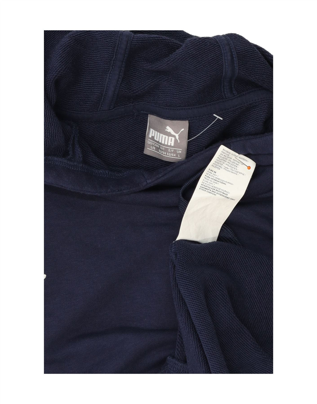 PUMA Mens Hoodie Jumper Large Navy Blue Cotton Vintage Puma and Second-Hand Puma from Messina Hembry 