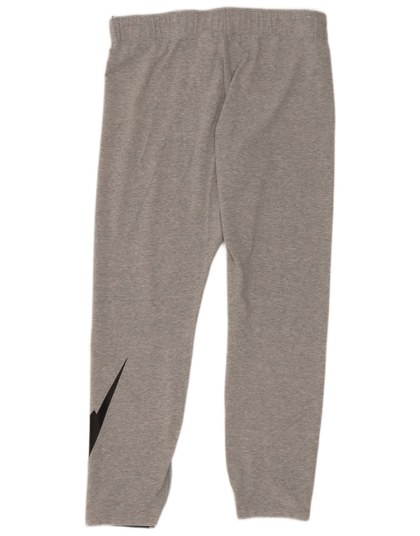 Damskie legginsy Nike Graphic Crop UK 14, duże, szare, bawełniane, sportowe