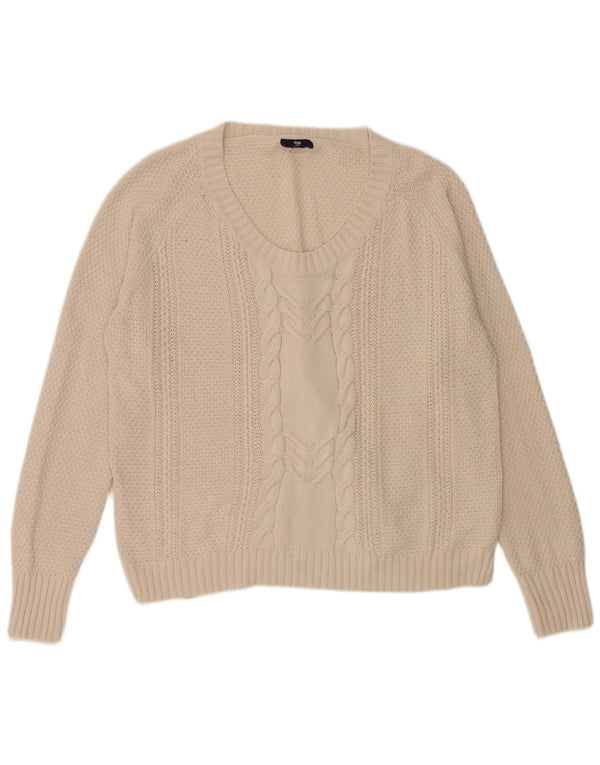 Damski sweter oversize Gap z dekoltem w łódkę, UK 18 XL, beżowy, bawełniany