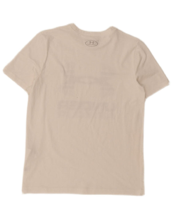 Chłopięcy T-shirt z grafiką Under Armour Top 13-14 lat XL Off White Sports