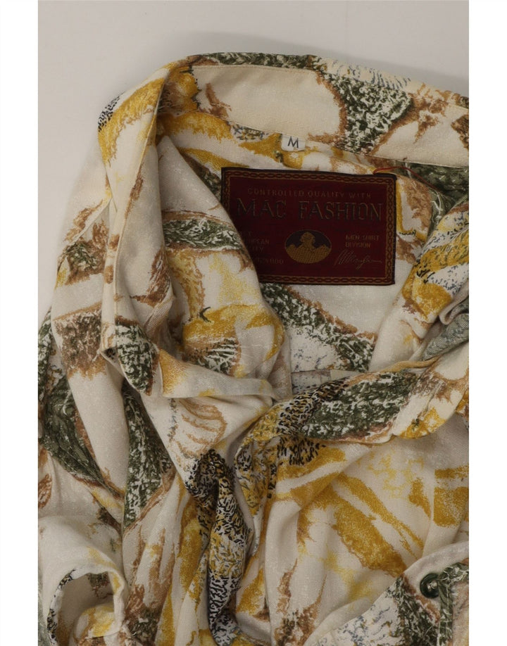 Koszula męska z krótkim rękawem MAC, średnio beżowa, w kwiaty