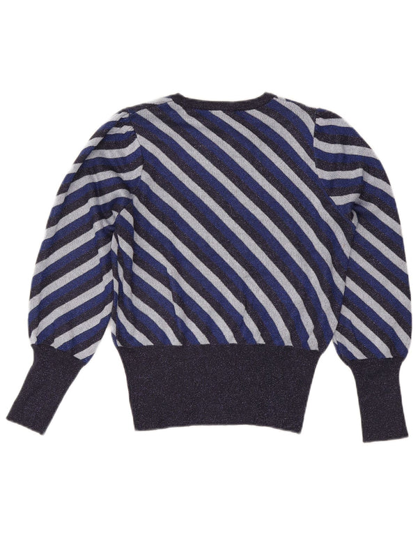 Marks & Spencer Damski sweter z dekoltem w łódkę, UK 12, średni granatowy
