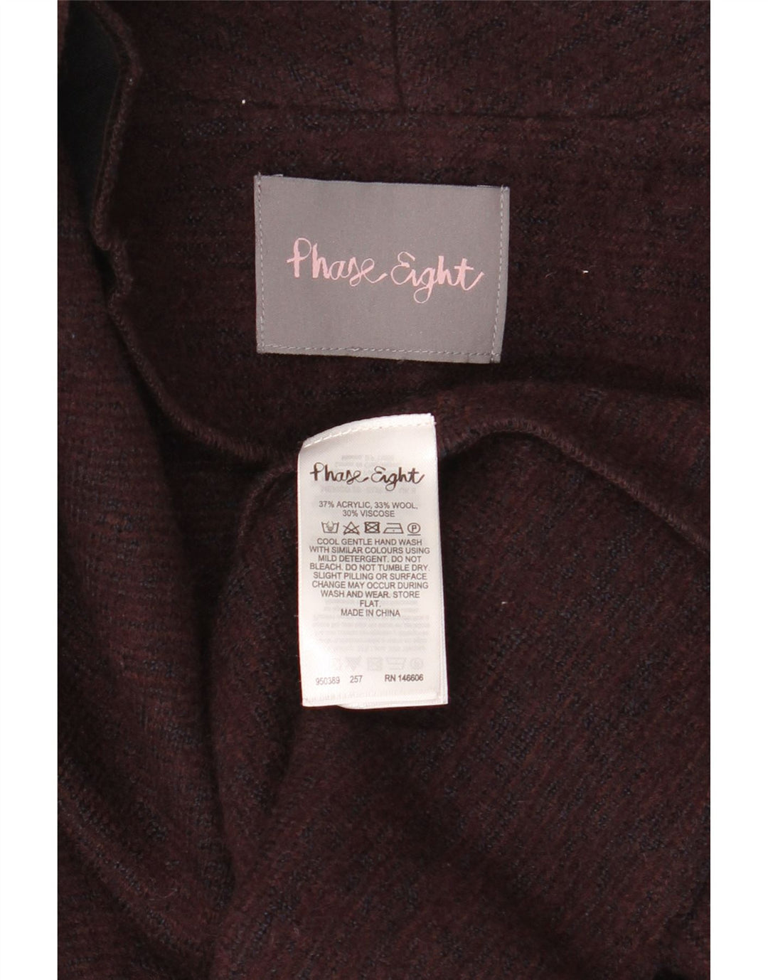 Damski sweter oversize z długim rękawem Phase Eight UK 8 Small Burgundy