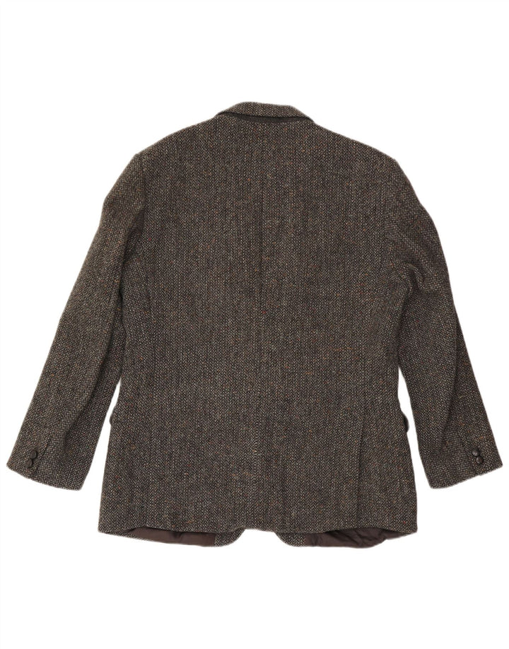 Męska marynarka zapinana na 2 guziki Harris Tweed UK 42 XL Szara wełniana nakrapiana