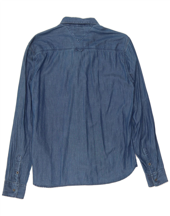 TOMMY HILFIGER Mens Shirt Medium Blue Cotton Vintage Tommy Hilfiger and Second-Hand Tommy Hilfiger from Messina Hembry 